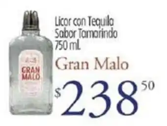 Licor con Tequila Sabor Tamarindo 750ml Gran Malo