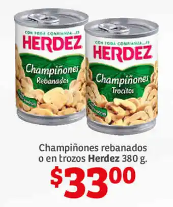 Soriana Híper Champiñones rebanados o en trozos Herdez 380g oferta