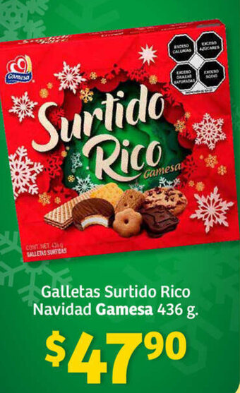 Soriana Híper Galletas surtido Rico Navidad Gamesa 436g oferta