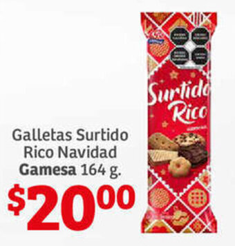 Soriana Híper Galletas Surtido Rico Navidad Gamesa 164g oferta