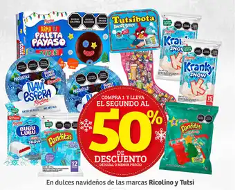 Soriana Híper En Dulces navideños de las marcas Ricolino y Tutsi oferta