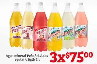 Soriana Híper Agua Mineral Peñafiel Adas regular o light 3 x 2L oferta