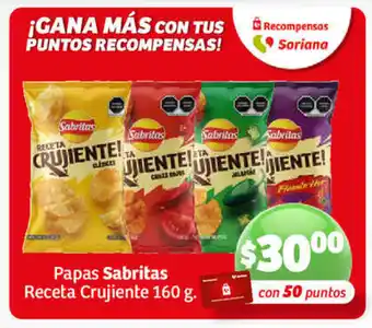 Papas Sabritas Receta Crujiente 160g