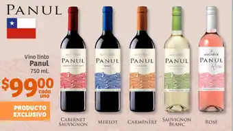 Soriana Híper Vino Tinto Panul 750ml cada uno oferta