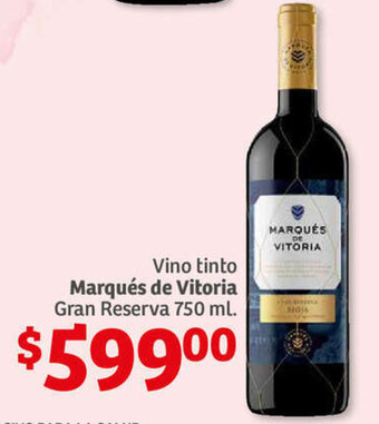 Soriana Híper Vino Tinto Marqués de Vitoria Gran Reserva 750ml oferta