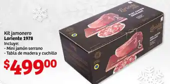 Soriana Híper Kit Jamonero Loriente 1978 -Mini Jamón Serrano -Tabla de Madera y Cuchillo oferta