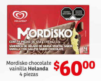 Mordisko Chocolate Vainilla Holanda 4 piezas