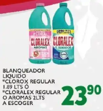 Alsuper Blanqueador Liquido Clorox Regular 1,89L ó Clorex Regular o Aromas 2L a Escoger oferta