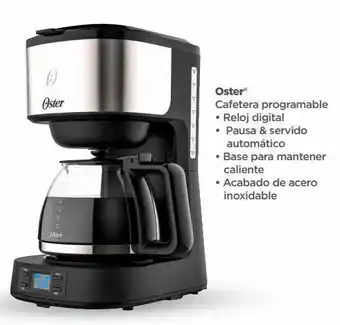 Bodega Aurrerá Oster cafetera programable • reloj digital • pausa & servido  automático • base para mantener  caliente • acabado de acero  i oferta