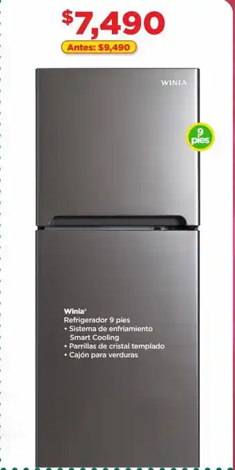Bodega Aurrerá Winia refrigerador 9 pies • sistema de enfriamiento smart cooling • parrillas de cristal templado • cajón para verduras oferta