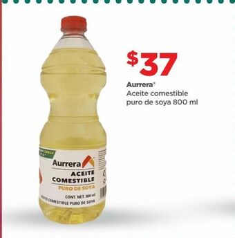 Aurrera aceite comestible puro de soya 800 ml