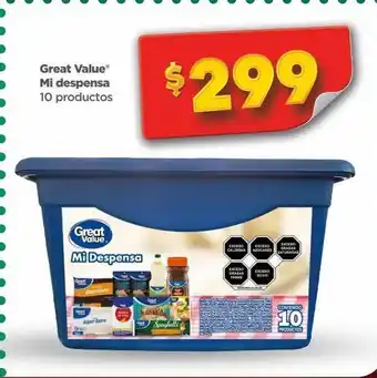 Bodega Aurrerá Great value mi despensa 10 productos oferta