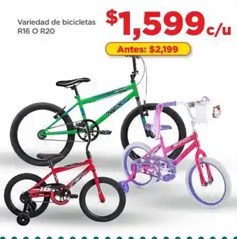 Bodega Aurrerá Variedad de bicicletas r16 o r20 oferta