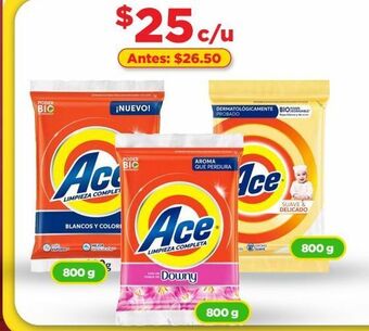 Bodega Aurrerá Detergente en polvo ace 800g oferta