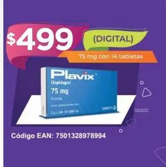 Chedraui Plavix 75mg 14 tabs oferta