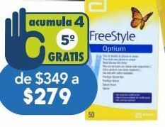 Farmacia San Pablo Freestyle optium tiras de prueba de glucosa en sangre 50 piezas oferta