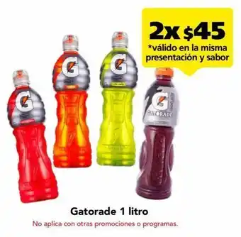 Farmacia San Pablo Gatorade bebida sabor frambuesa, con electrolitos 1 l oferta