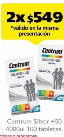 Farmacia San Pablo Centrum silver vitaminas y minerales 100 tableta oferta
