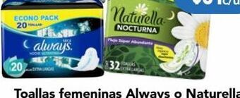 Always toallas femeninas noche seca 22 piezas