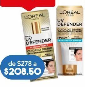 Farmacia San Pablo L´oreal crema facial fps 50+ uv defender hidratación intensa oferta