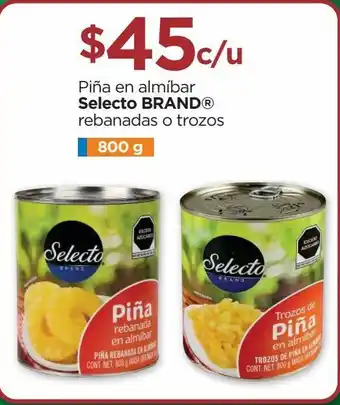 Piña en almíbar selecto brand 800g