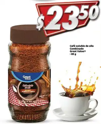 Bodega Aurrerá Café Soluble De Olla Combinado Great Value 85g oferta