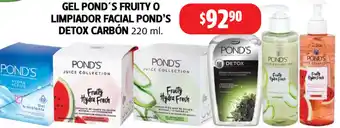 Farmacias Guadalajara Gel Pond's Fruity O Limpiador Facial Pond's Detox Carbón 220ml. oferta