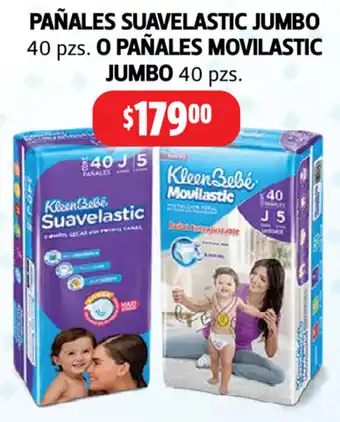 Farmacias Guadalajara Pañales Suavelastic Jumbo 40 pzs. O Pañales Movilastic Jumbo 40pzs. oferta
