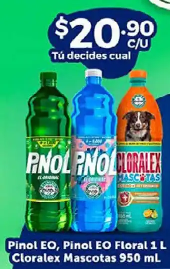 Farmacias Guadalajara Pinol EO, Pinol EO Floral 1 L, Cloralex Mascotas 950ml oferta