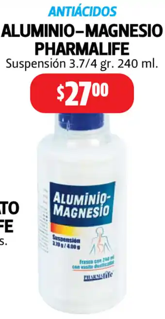 Farmacias Guadalajara Aluminio-Magnesio Pharmalife  240ml oferta