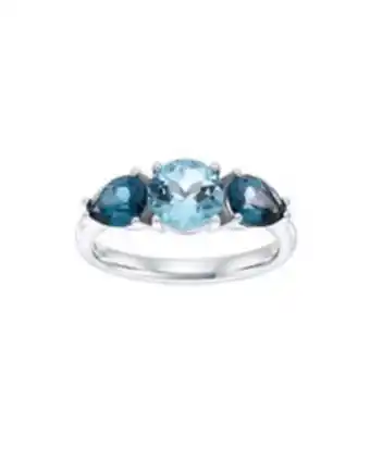 Joyerías Bizzarro Anillo de oro blanco con topacio y london blue oferta