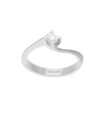 Joyerías Bizzarro Anillo de compromiso solitario oro blanco 14k con 10 puntos diamante oferta