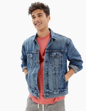 Liverpool Chamarra american eagle de mezclilla con bolsillos para hombre oferta