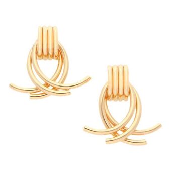 Nacional Monte de Piedad Aretes tubulares en oro amarillo 14 kilates. oferta