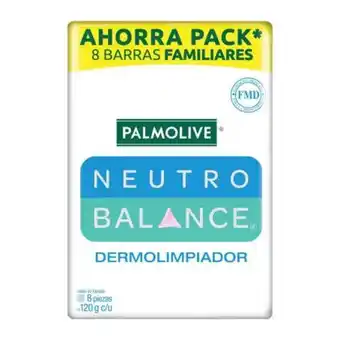 Jabón en barra palmolive neutro balance 8 pzas de 120 g