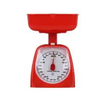 Báscula de cocina mecánica roja 5 kg