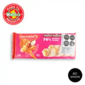 Mayoreo fortuna rolled wafers crema de cacahuate, 80 piezas