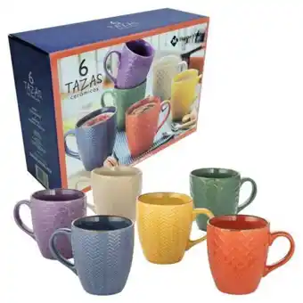 Sam's Club Tazas cerámicas member's mark filo dorado 6 pzas oferta