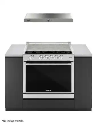 Estufa empotrable a gas mabe 80 cm xoc80800cmpuv801s + campana