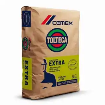 Construrama Tolteca, cemento gris cpc30r extra 50 kg, saco oferta