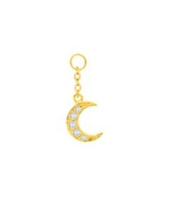 Joyerías Bizzarro Charm colgante luna de oro con zirconias oferta