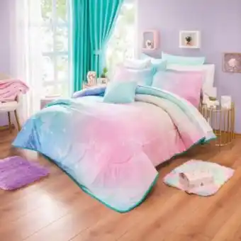 Colchas Concord Edredón lavable matrimonial star pink con fundas y cojines oferta