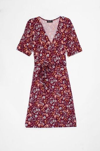 Santory Vestido corto con flores manga corta oferta