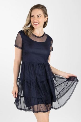 Santory Vestido corto liso manga corta oferta