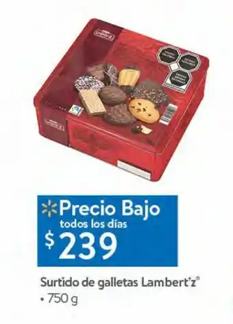 Walmart Galletas lambert´z 750g oferta