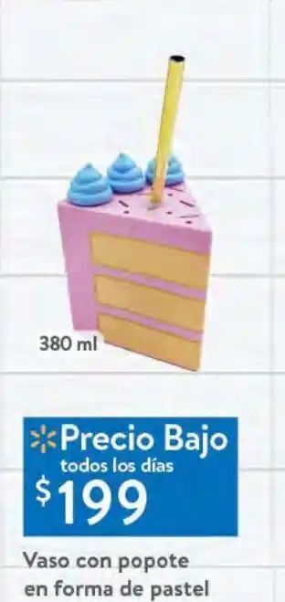 Walmart Vaso con popote en forma de pastel oferta