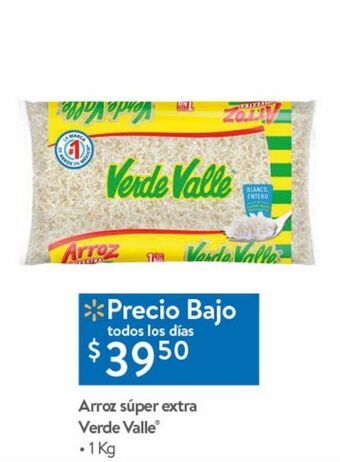 Walmart Arroz súper extra verde valle 1kg oferta