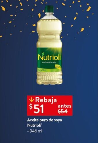 Walmart Aceite puro de soya nutrioli 946ml oferta
