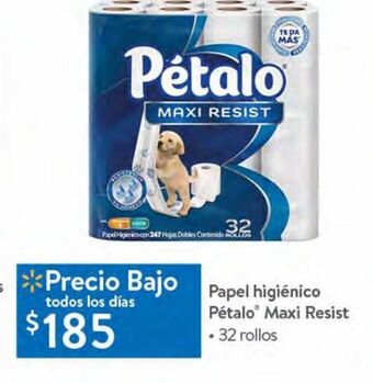 Walmart Papel higiénico pétalo oferta