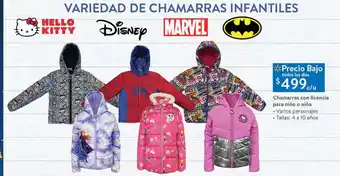 Walmart Chamarras con licencia para niño o niña oferta